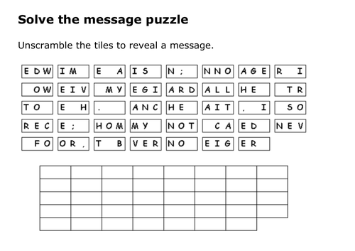 Solve the message puzzle from William Wallace