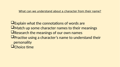 Introduction to connotations/meanings of character names - KS2 or SEN ...