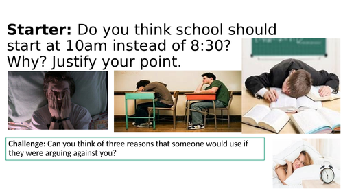 Persuasive Writing (AQA Lang Paper 2 Section B) - 'Schools should start at 10am'