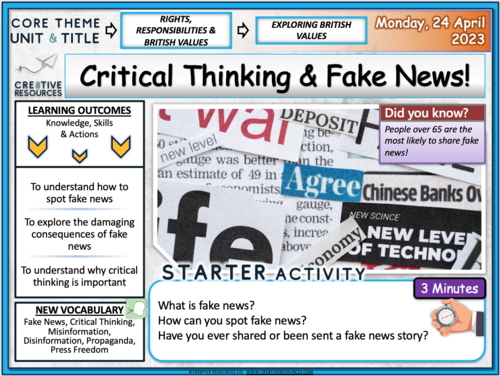 critical thinking questions about fake news