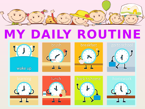 Daily routine and time.  Power point game.