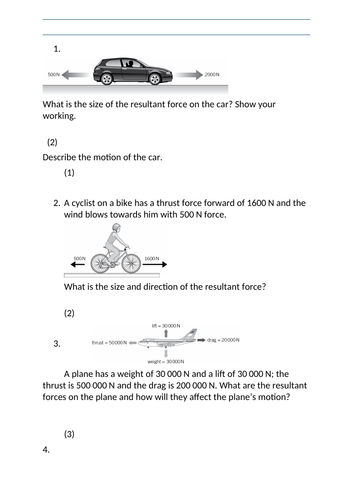 6.15.3 Resultant forces (AQA 9-1 Synergy)