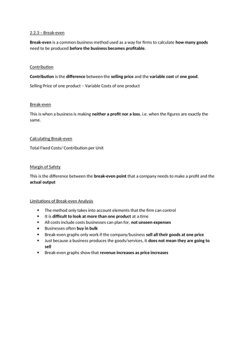 Edexcel AS/A Level Business - Theme 2 Notes | Teaching Resources