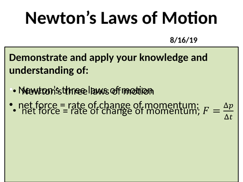 Newton's Laws of Motion - A level Physics (OCR A)