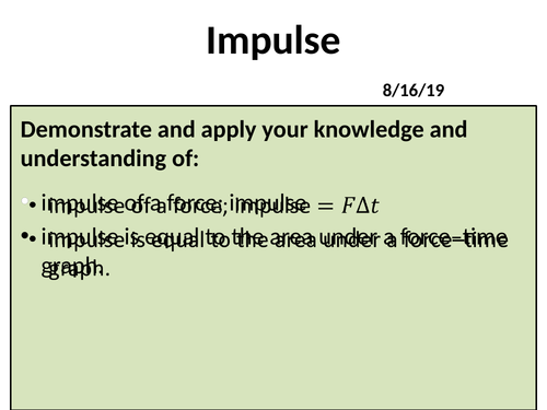 Impulse - A level Physics (OCR A)