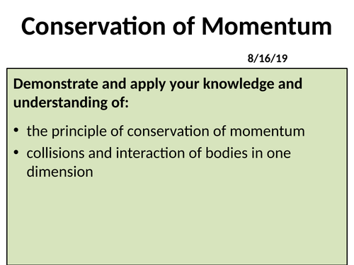 Conservation of Momentum - A level Physics (OCR A)