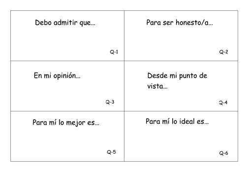 Spanish GCSE: Grade 8 Sentence Starters & Complex Structures Revision Flashcards