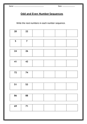 Odd or Even - Number Sequences