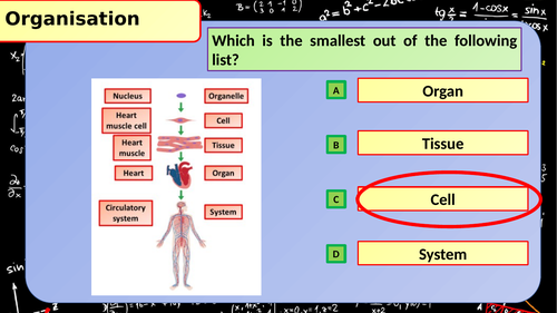 £1 ONLY! KS4 AQA GCSE Biology (Science)Organisation Multiple Choice ...