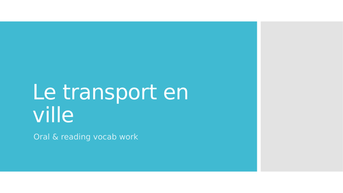 Les transports en ville interactive oral vocab exercises