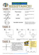 GCSE RESISTANCE - PHYSICS REVISION | Teaching Resources