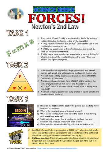 GCSE PHYSICS - FORCES - NEWTON'S SECOND LAW