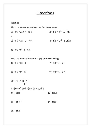 10 GCSE Higher Algebra Worksheets | Teaching Resources