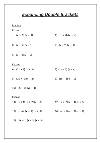 10 GCSE Higher Algebra Worksheets | Teaching Resources