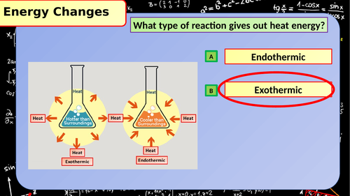 £1 ONLY! KS4 AQA GCSE Chemistry (Science) Energy Changes Multiple ...