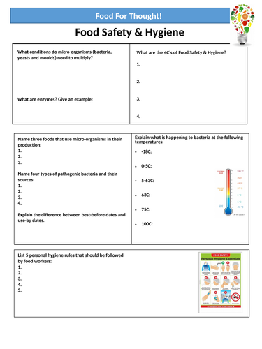 Aqa Gcse Food Preparation And Nutrition Revision Worksheets Teaching Resources 3675