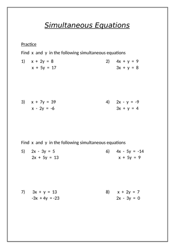 10 GCSE Foundation Algebra Worksheets | Teaching Resources