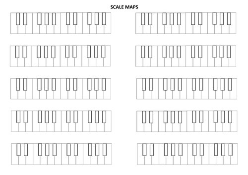 Scale Or Chord Maps Blank Keyboard Diagrams Teaching Resources 9783