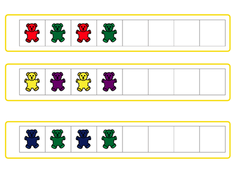 EYFS / KS1 / SEN Teddy bear pattern strips, pattern activity | Teaching ...