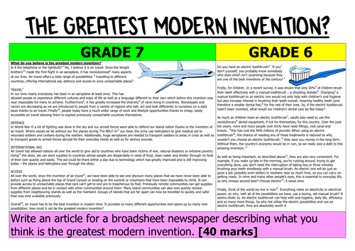 Paper 2 Question 5 exemplars