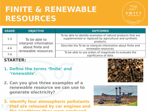 NEW AQA GCSE (2016) Chemistry  - Finite & Renewable Resources