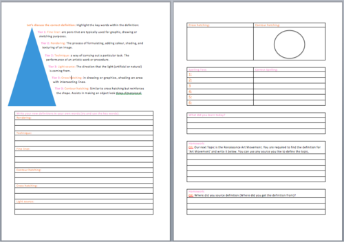 One point perspective | Literacy Task | Guidance Sheet | Literacy Test ...