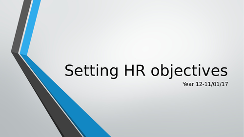 Setting HR Objectives | Teaching Resources