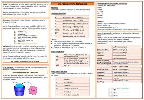 Paper 1 Computer Science Ocr Topics