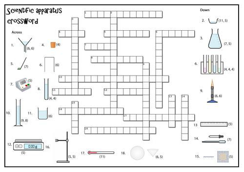 Scientific apparatus crossword Teaching Resources