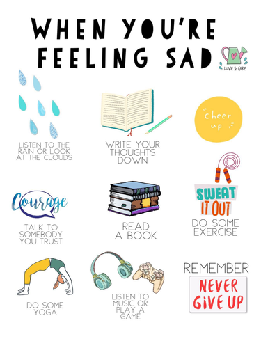 When you're feeling sad poster | Teaching Resources