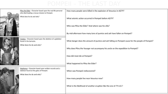 Pompeii - The Last Day Documentary Video Sheet - KS3 Y7 Romans