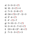year 7 and 8 ks3 mathematics bidmas resource bundle