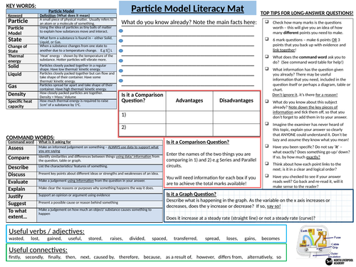 Selection of Science KS4 Literacy Mats and Keyword Glossaries for use ...