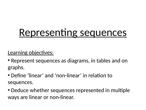 Representing sequences mastery lesson