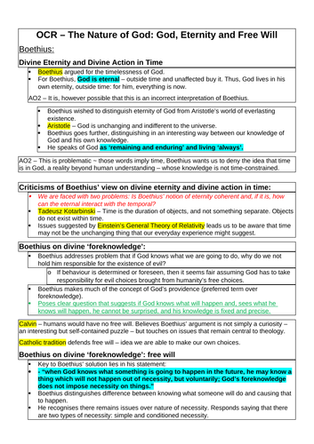 knowledge of god essay plan