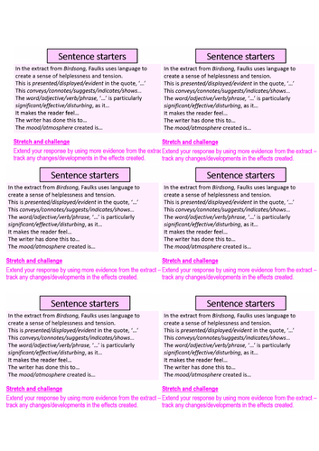 GCSE Language Eduqas 20th C Reading skills AO2 using an extract from ...