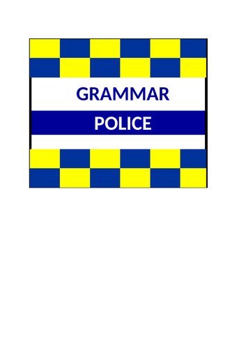 GRAMMAR POLICE BADGES | Teaching Resources