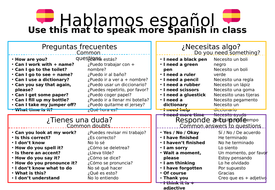 Spanish KS3 -Target language mat | Teaching Resources