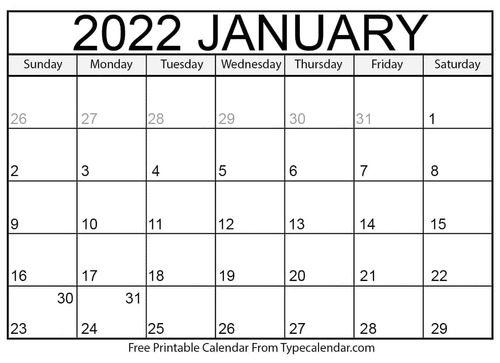 January 2022 Calendar | Teaching Resources