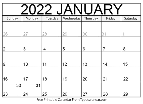 Free Printable Calendar January 2022 January 2022 Calendar | Teaching Resources