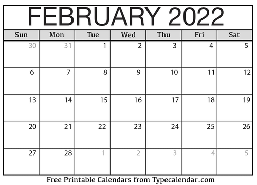 February 2022 Calendar | Teaching Resources