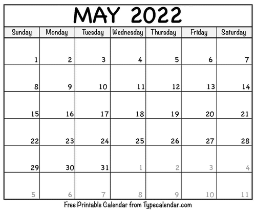 May 2022 Calendar | Teaching Resources
