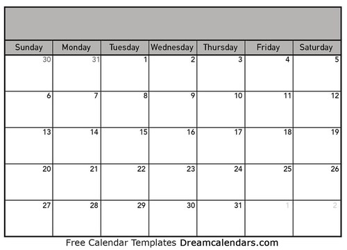 printable blank calendar templates teaching resources