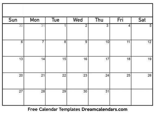 blank calendar