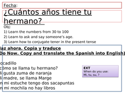 Lesson 23 Spanish How Old Is He Age Ser Teaching Resources