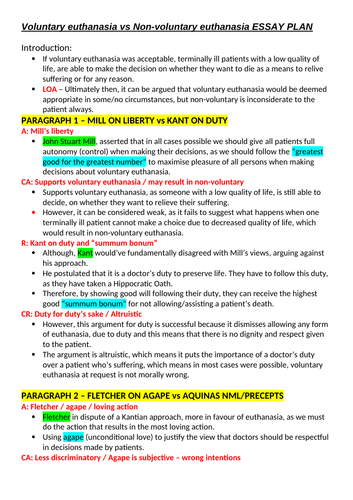 euthanasia essay a level