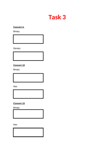 Number Conversions | Teaching Resources