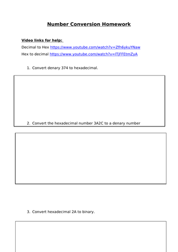 Number Conversions | Teaching Resources