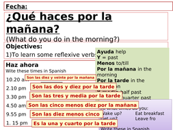 Lesson 54 Spanish. Daily Routine | Teaching Resources