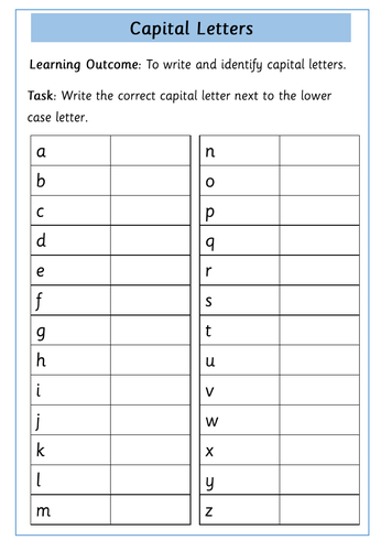 Capital Letters Worksheets | Teaching Resources